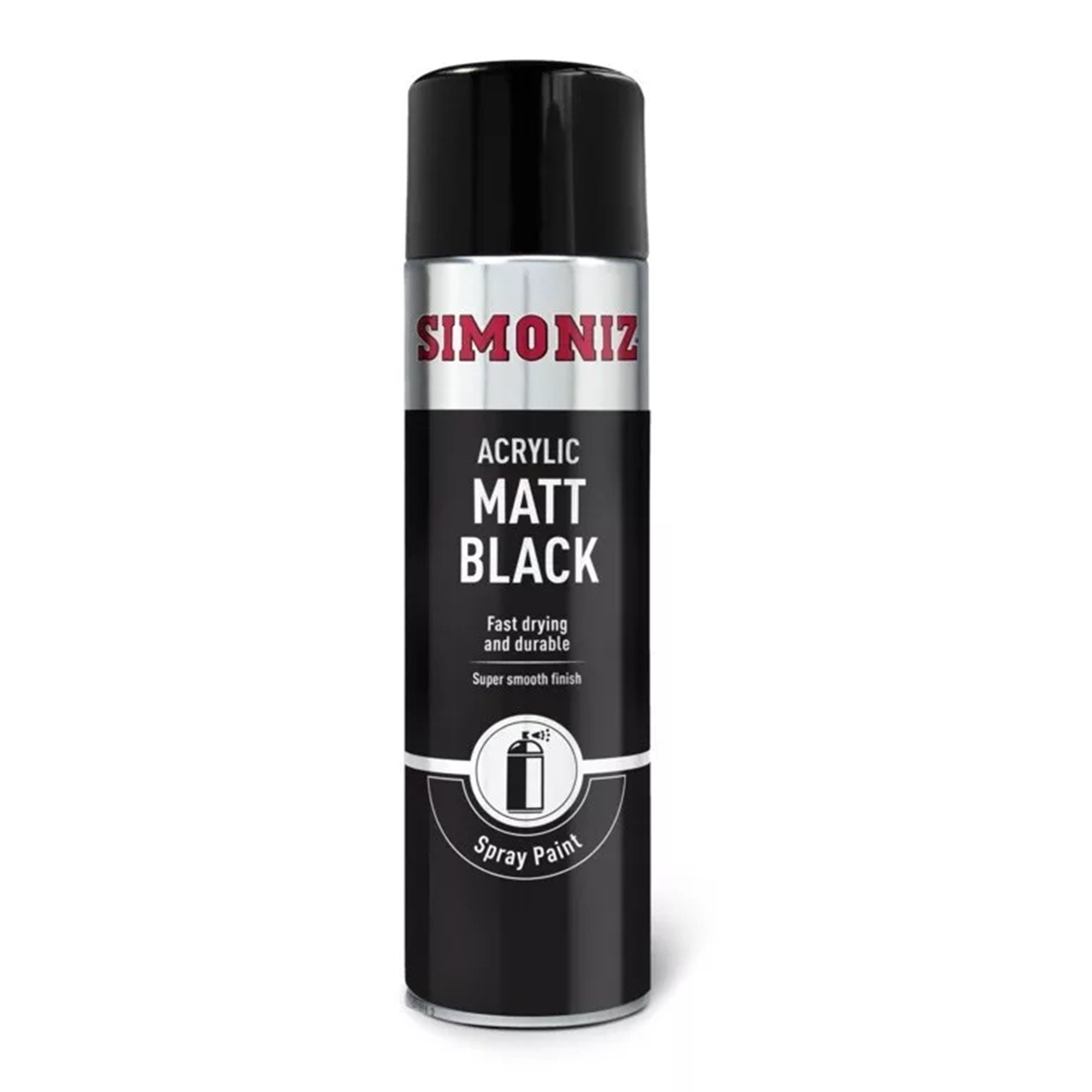 Simoniz Acrylic Matt Black Spray Paint 500ml