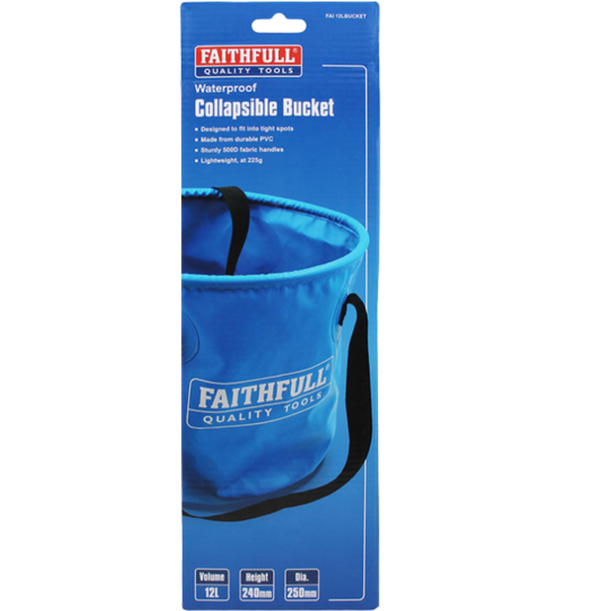 FAITHFULL Collapsible Bucket 12 Litre