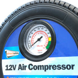 Streetwize 250PSI 12V Tyre Shape Analogue Air Compressor With Auto Shut-Off