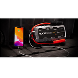NOCO portable jump starter, boosts 12V batteries safely and quickly.