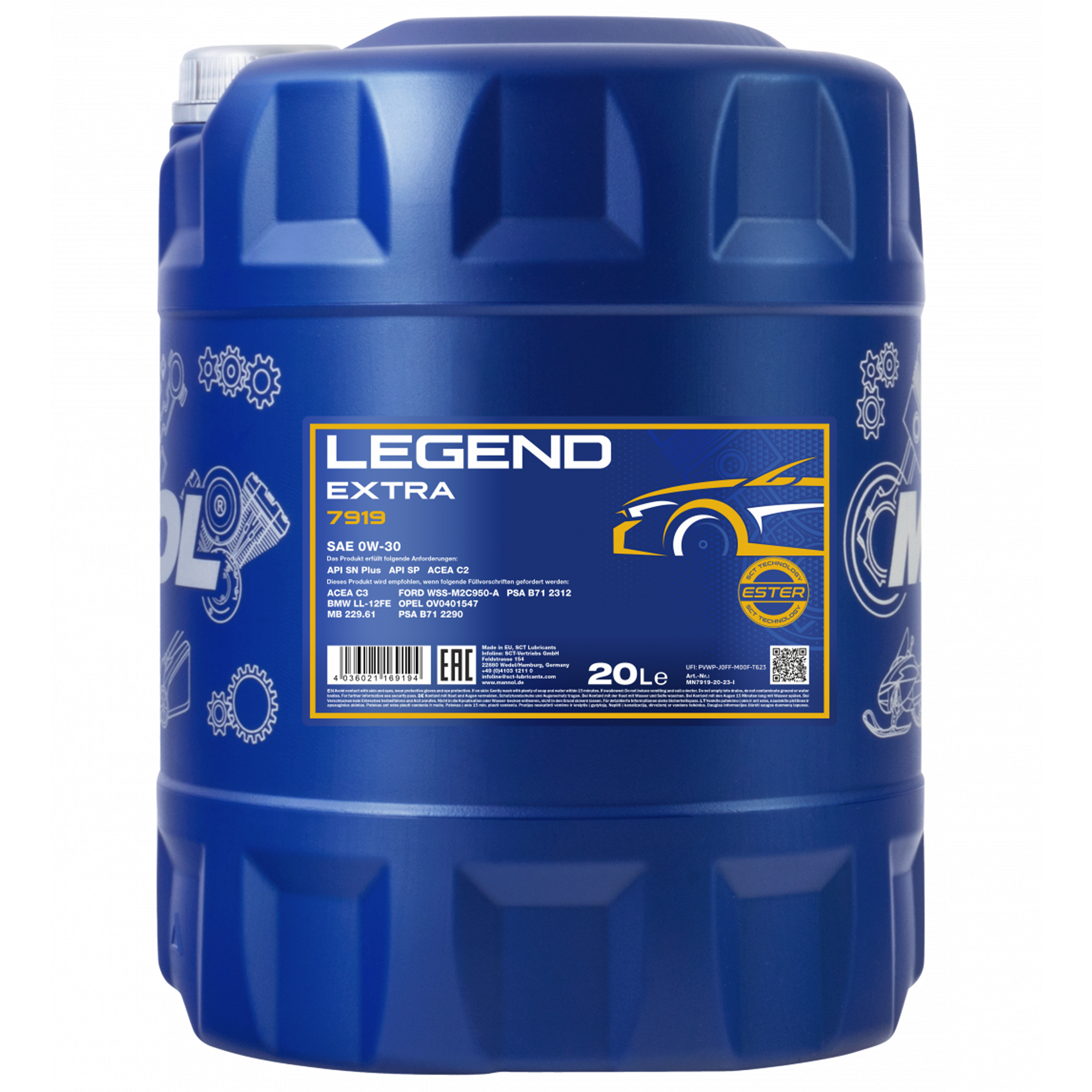 MANNOL Legend Extra Engine Oil 0W-30 20L