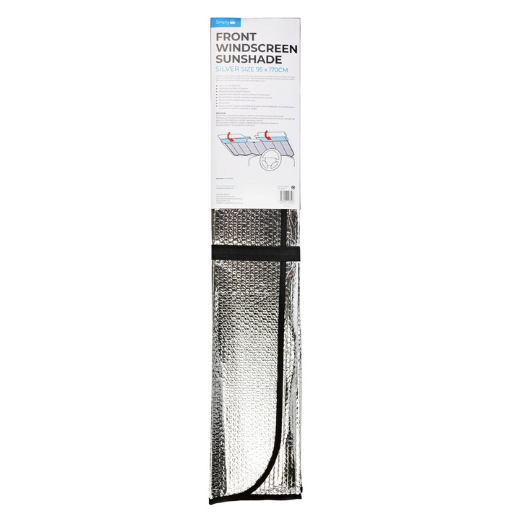 Simply Front Windscreen Sunshade Silver 95 x 170cm