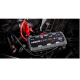 NOCO portable jump starter, boosts 12V batteries safely and quickly.