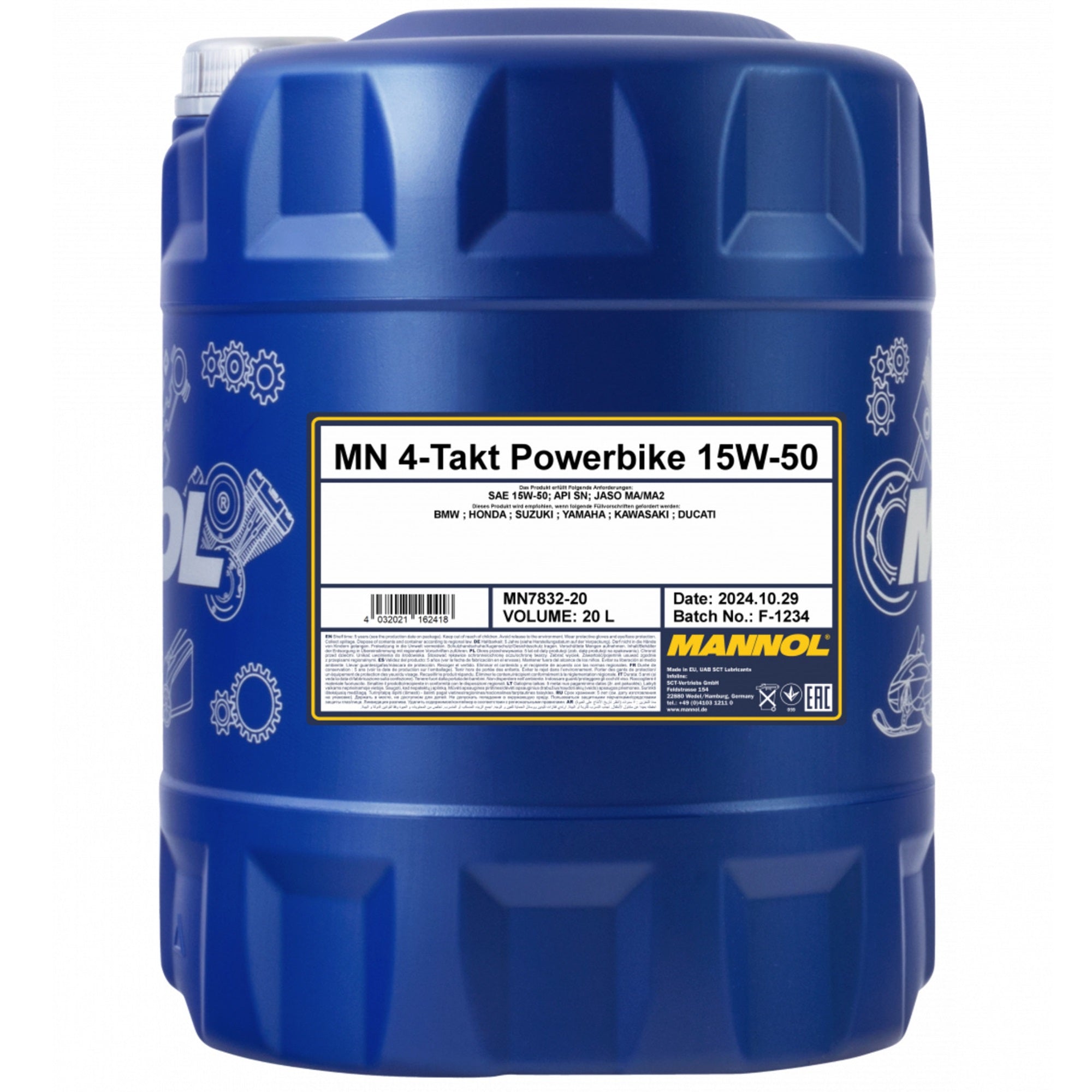 MANNOL 4-Takt Powerbike 15W-50 7832 - Motorcycle oils 20L
