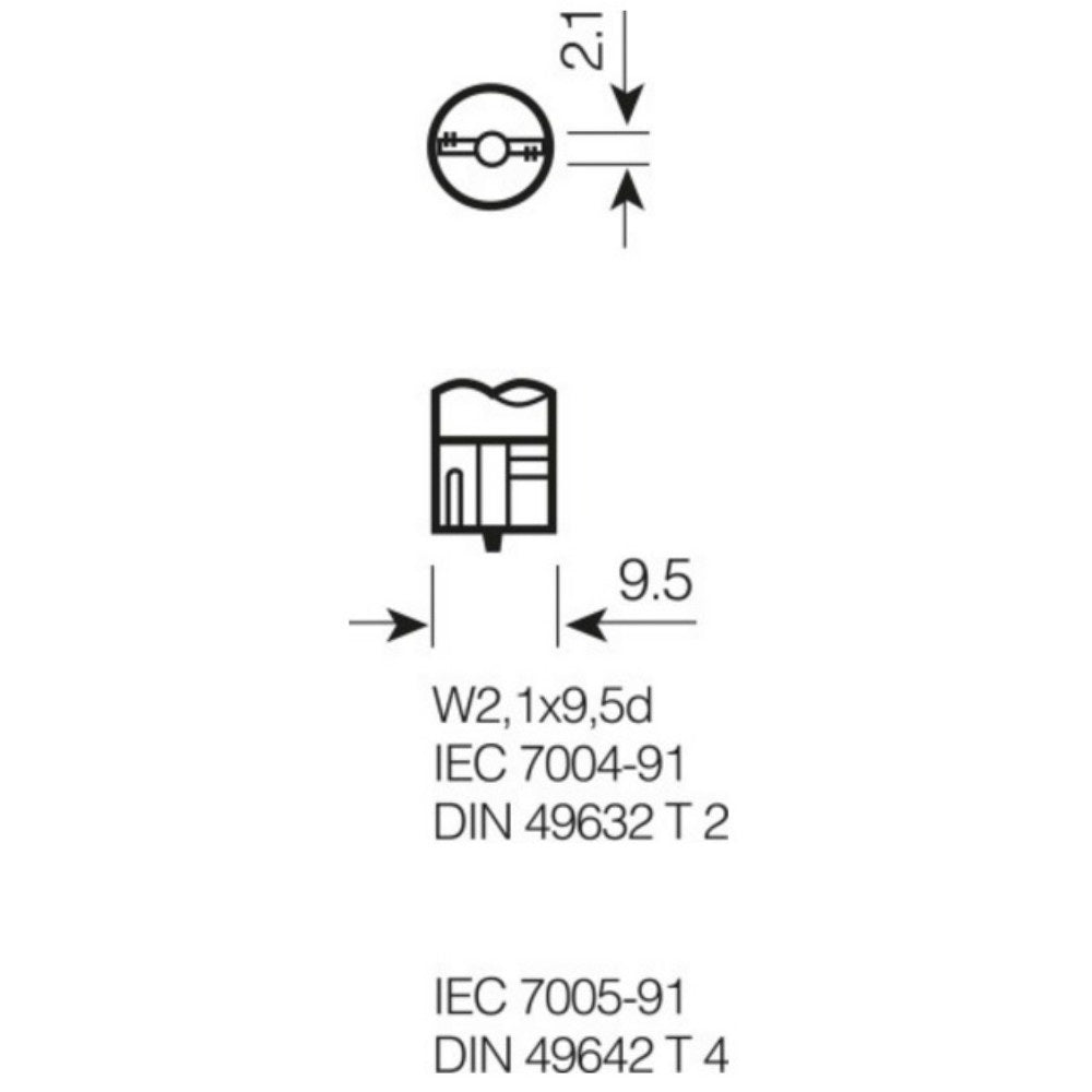 Osram Ultra Life 501 W5W 12V 5W Capless Bulbs (Twin Pack)