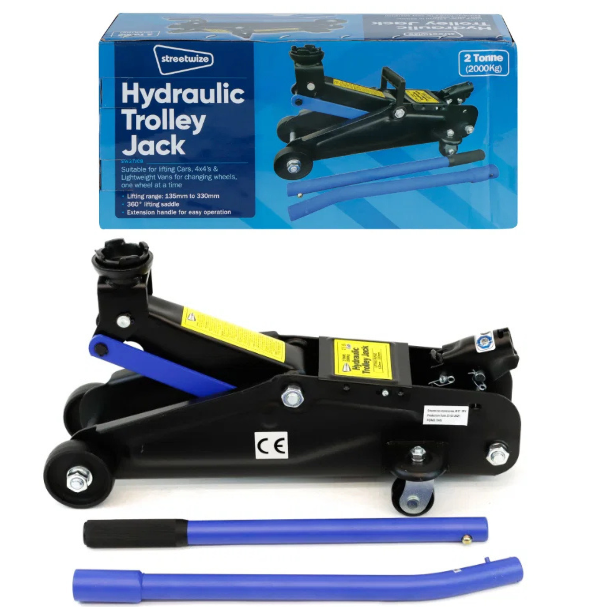 Streetwize 2 Tonne (2000kg) Hydraulic Vehicle Trolley Jack