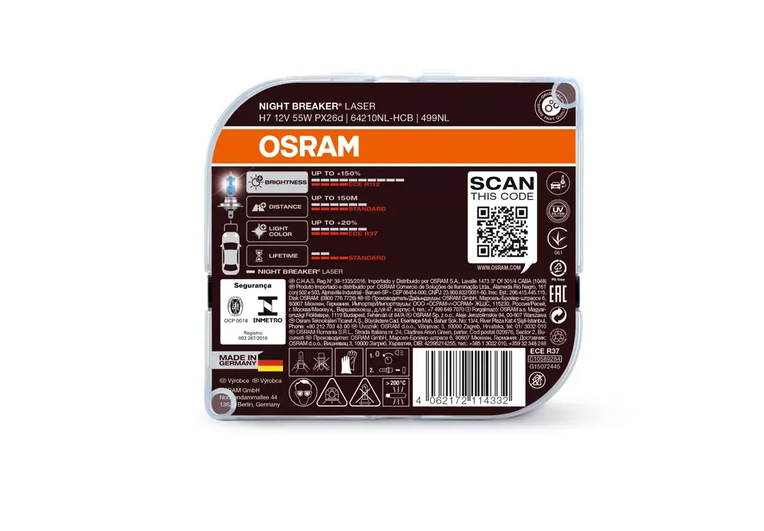 Osram H7 12V 55W Night Breaker Laser (Next Generation) Twin Pack