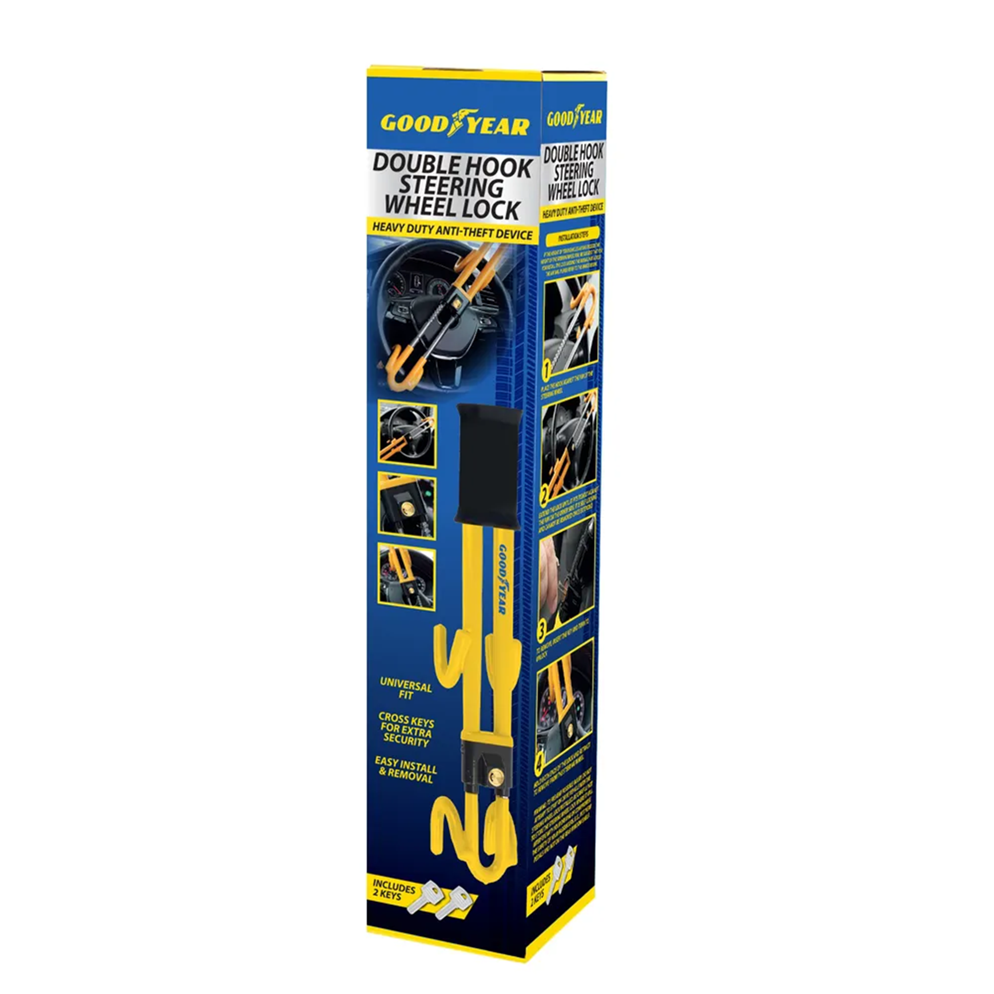 Goodyear Double Hook Steering Wheel Lock