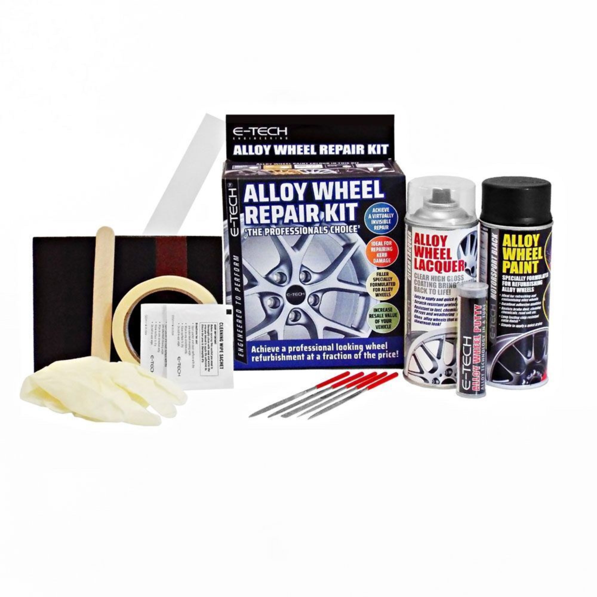 E-Tech Alloy Wheel Repair Kit - Motorsport Black
