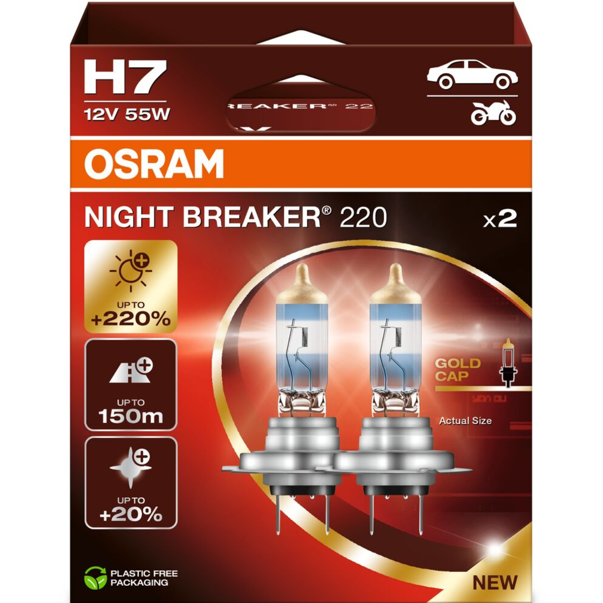 Osram Night Breaker H7 200 PX26d Pack of 2