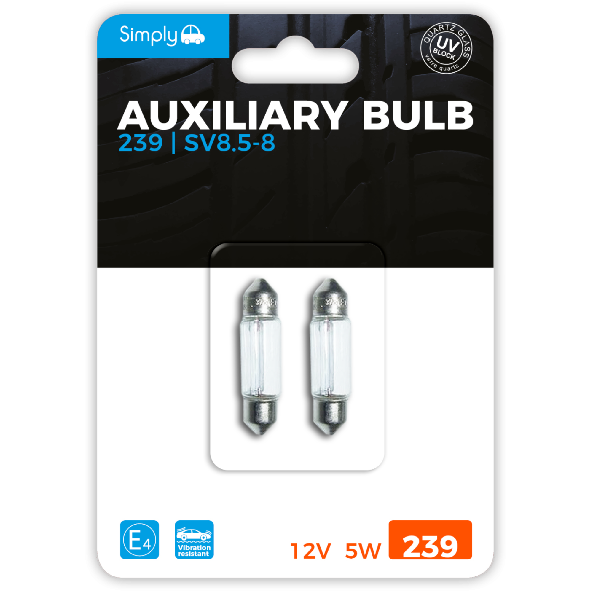 SIMPLY 239 C5W 12V 5W Car Festoon Number Plate Bulbs (Twin Pack)