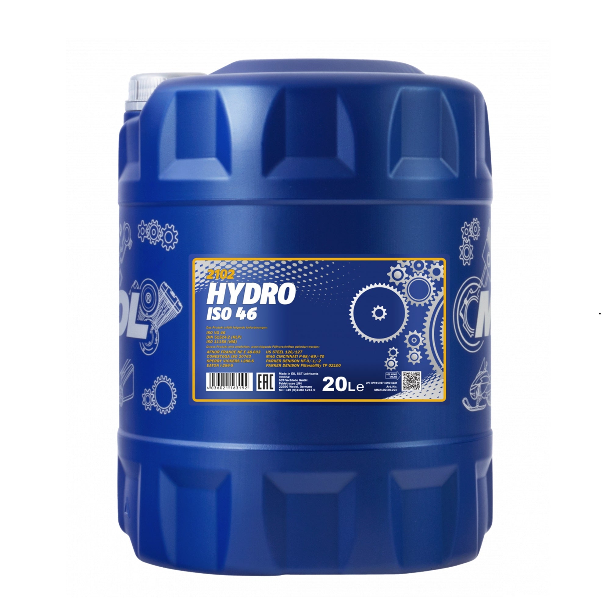 Mannol Hydro ISO 46 Hydraulic Oil Fluid 20L