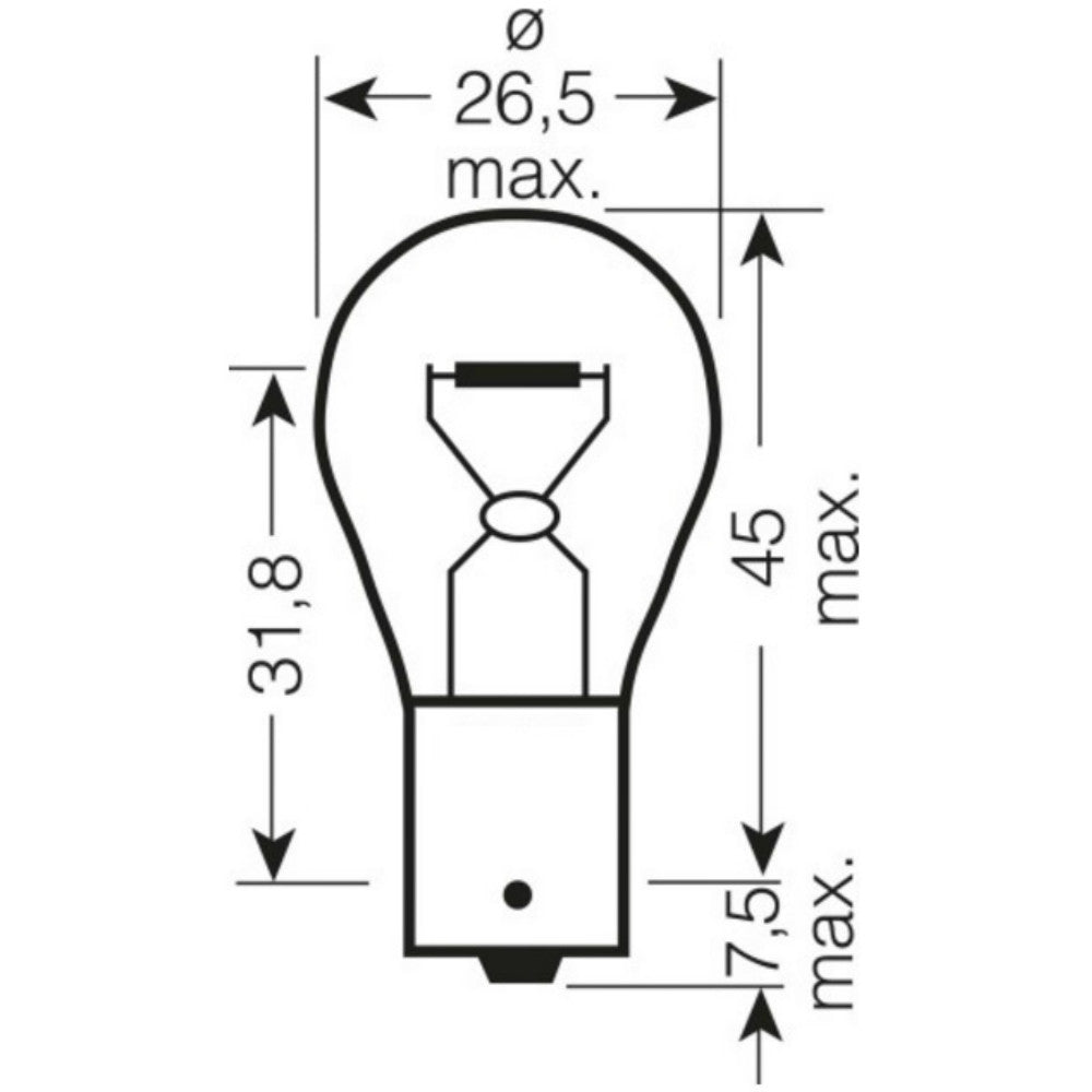 Osram 382 12V P21W Original Bayonet Bulbs Ba15S (Twin Blister)