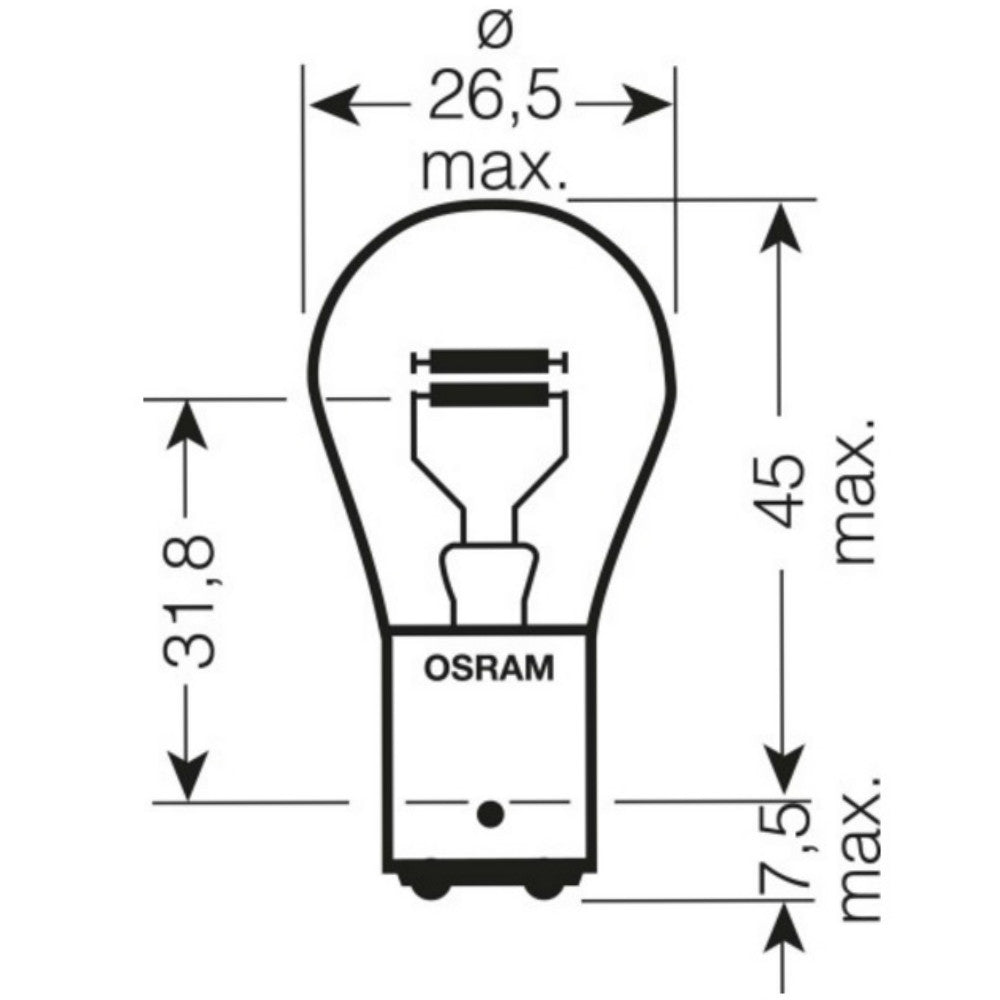 Osram 380 Ultra Life P21/5W Brake & Tail Light Bulbs (Twin Pack)