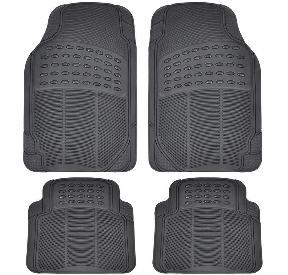 4 Piece Black Rubber Car Mat Set