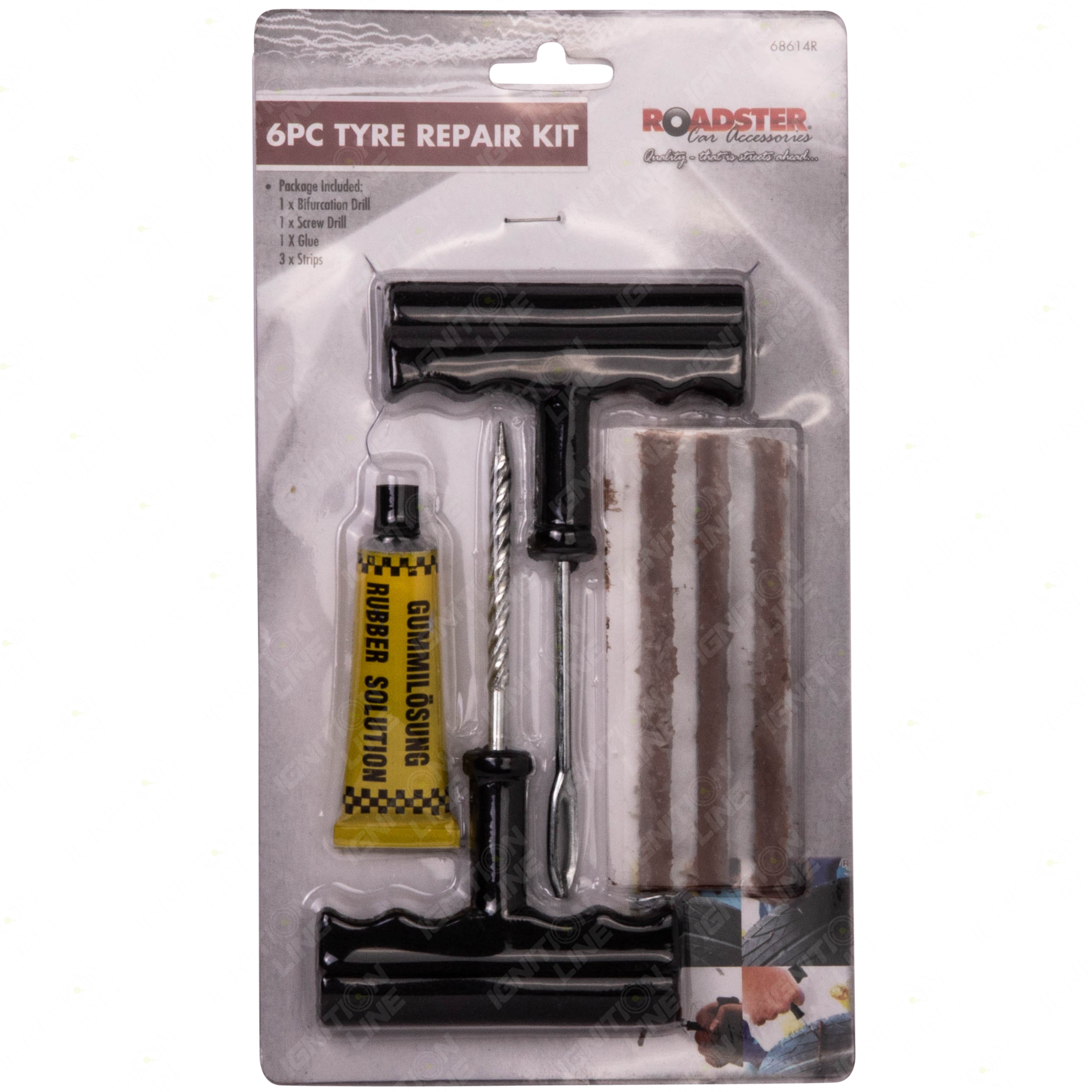 Roadster Tubeless Tyre Repair Kit 6Pc