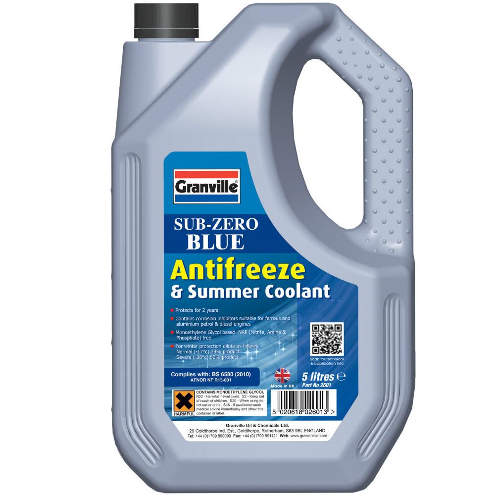 Granville Sub-Zero Blue Antifreeze & Summer Coolant 5 Litre