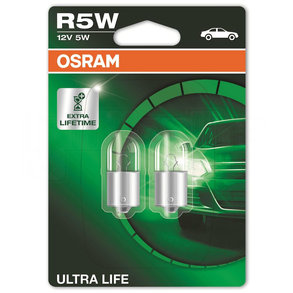 Osram 207 R5W 12V 5W Ultra Life Bayonet Bulbs Ba15S (Twin Blister)