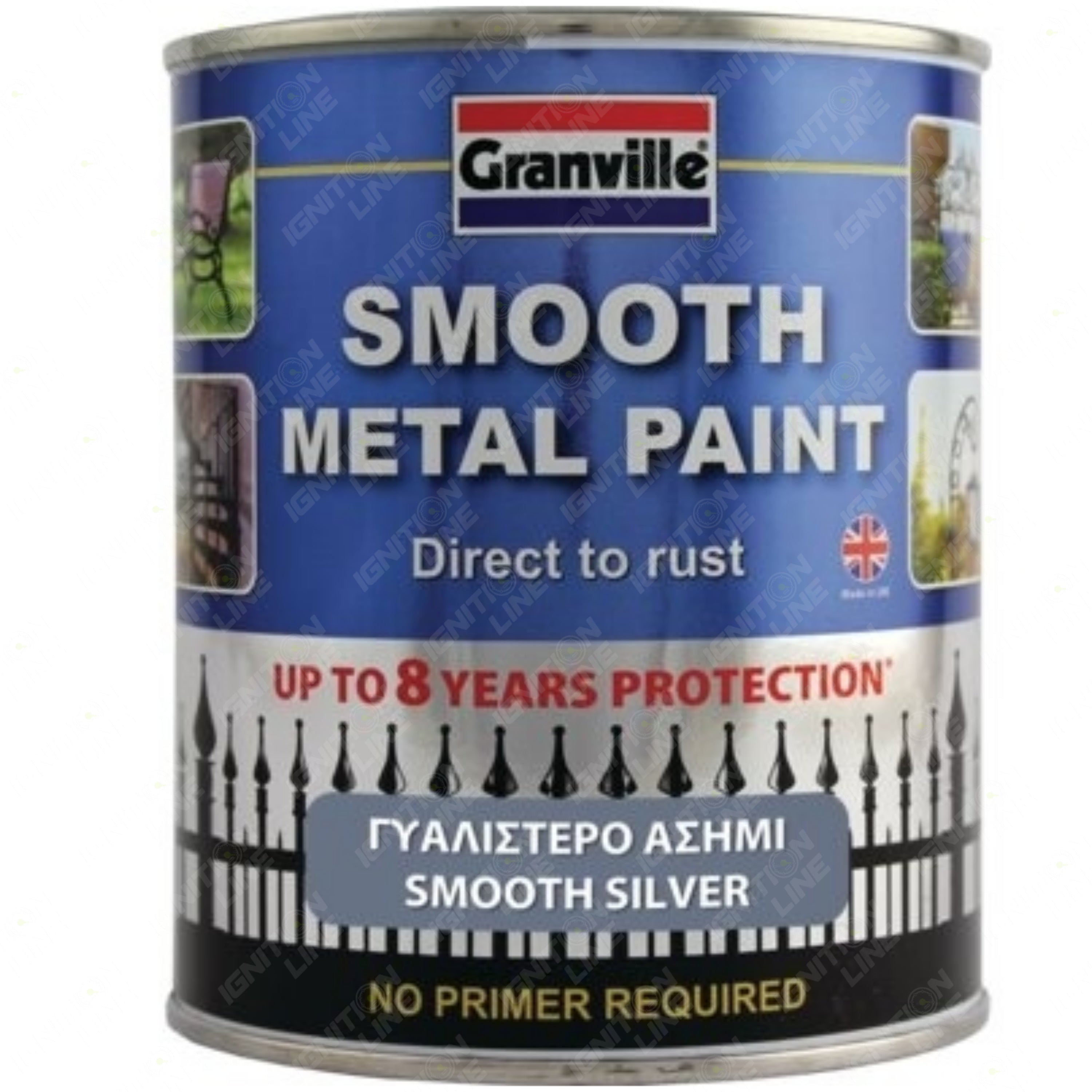 Granville Smooth Metal Paint Silver Tin 750ml