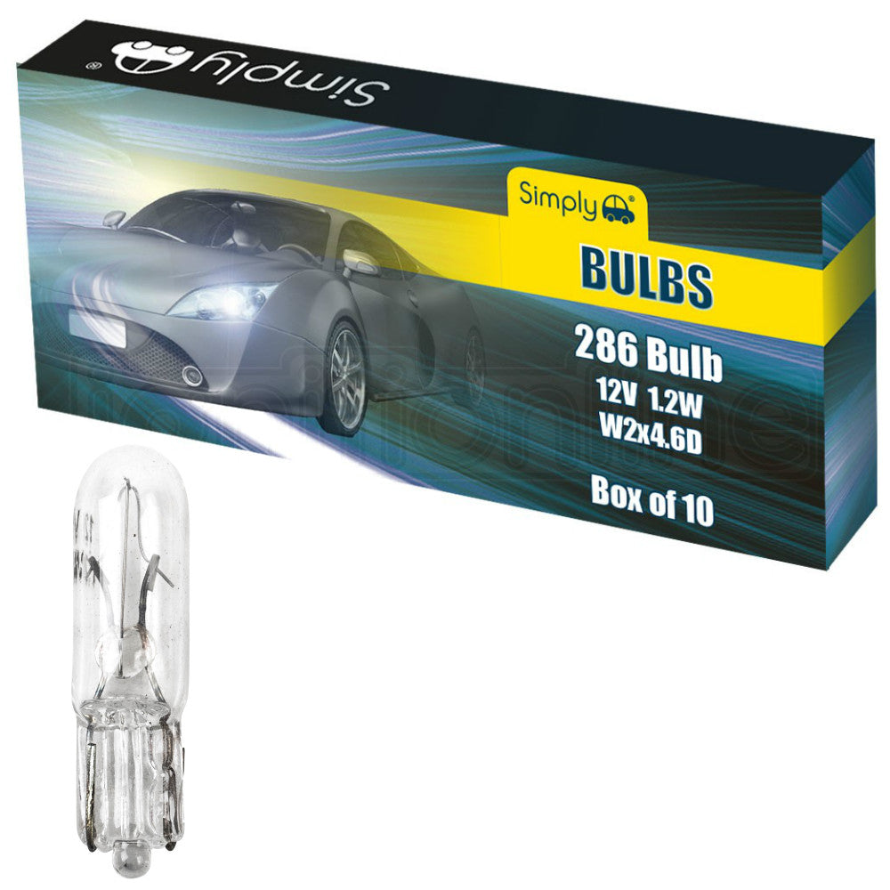 286 12V 1.2W Dashboard & Panel Wedge Bulbs (Pack Of 10)