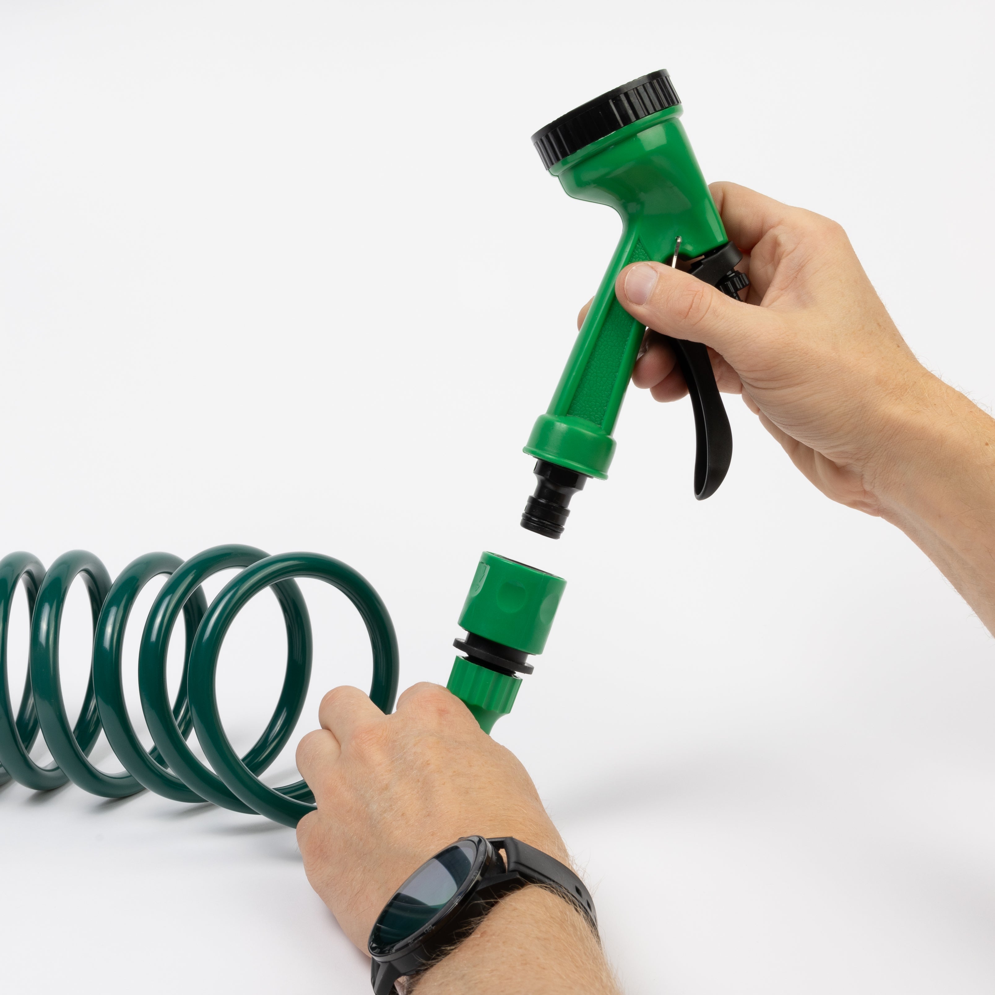 10M Coiled Hose With Plastic Fittings
