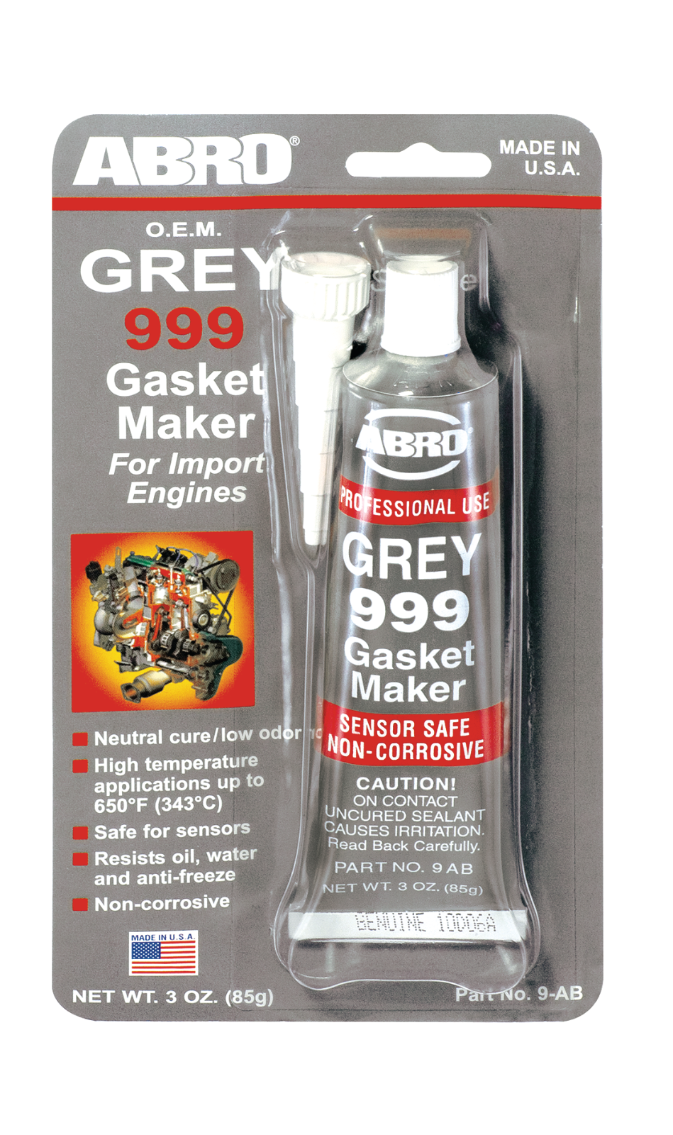 Abro Rtv Silicone Gasket Maker Grey 85G