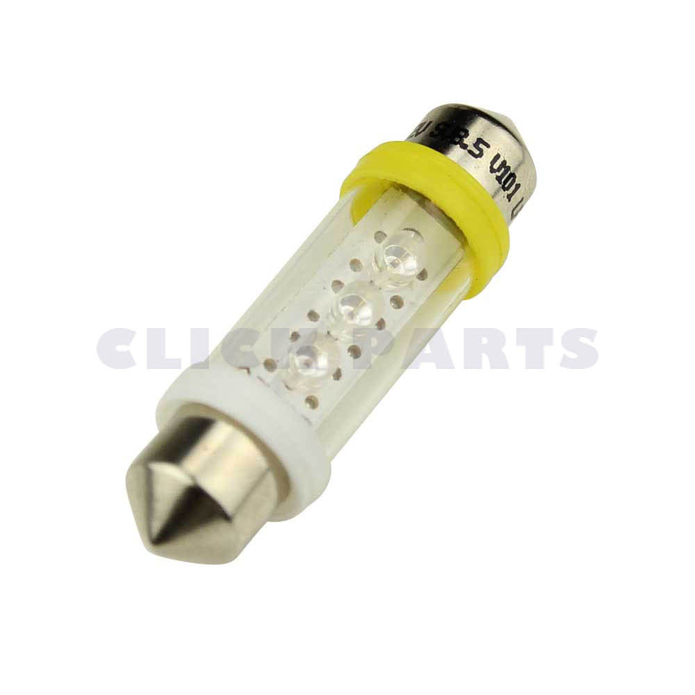 239 Yellow Led 12V 5W Number Plate & Interior Festoon Bulbs (Twin Pack)