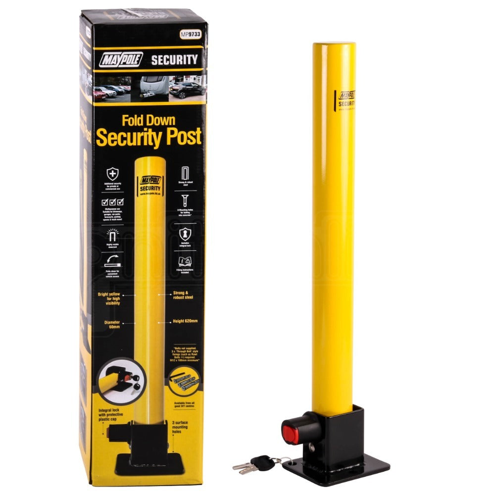 MP9733 Fold Down Security Post With Integral Lock