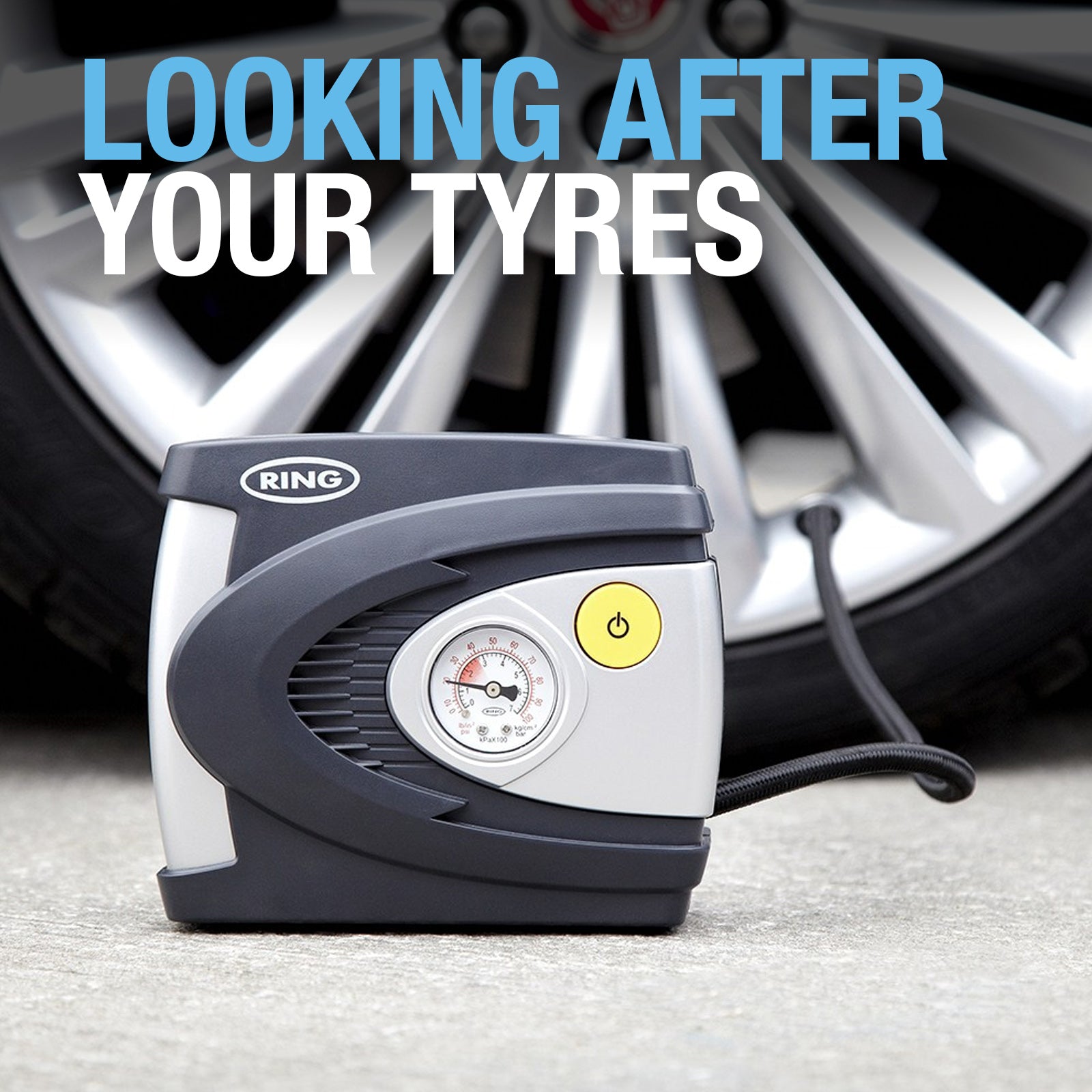 Ring RAC610 Analogue Tyre Inflator with adapters