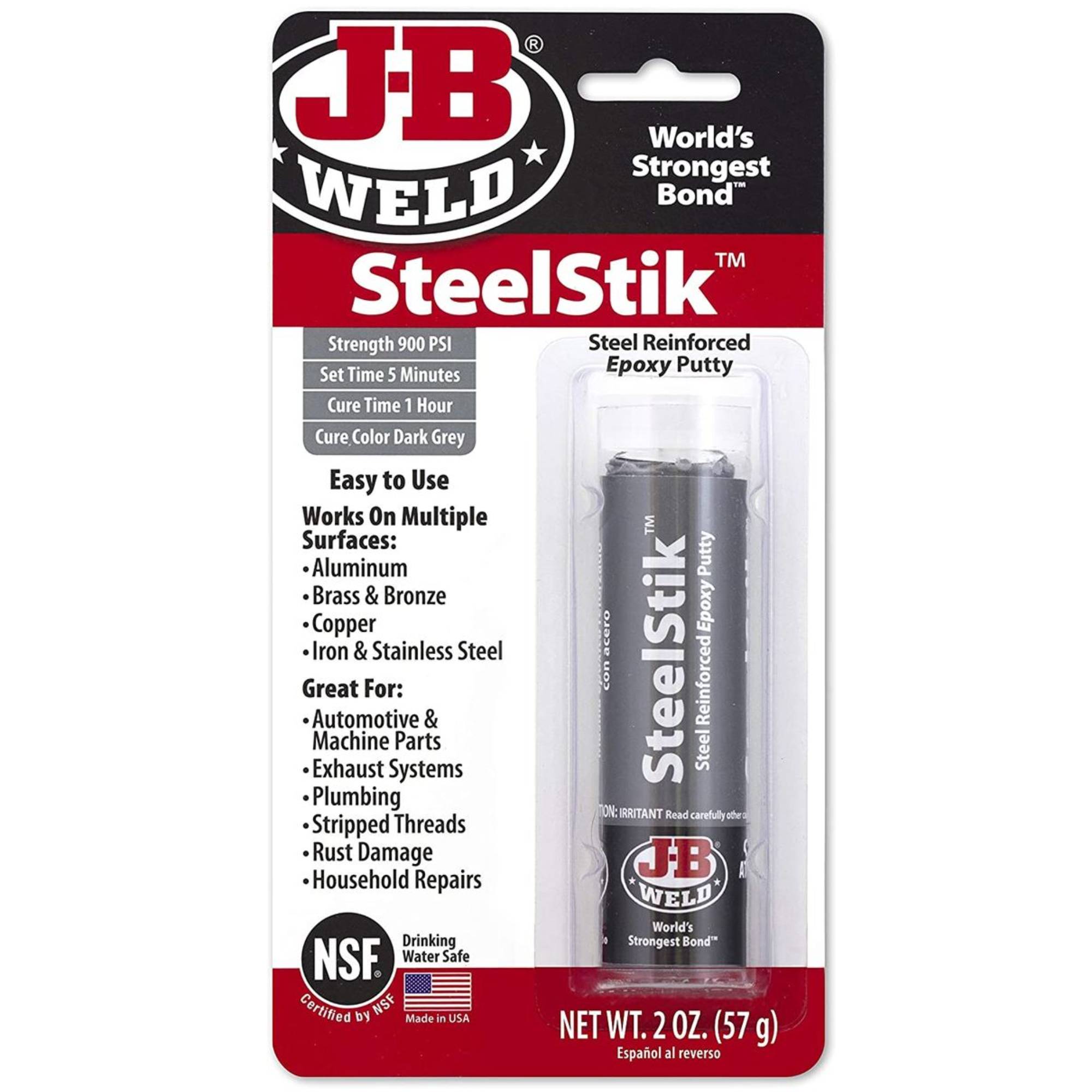 J-b Weld Steel Stlk Epoxy Putty Stick