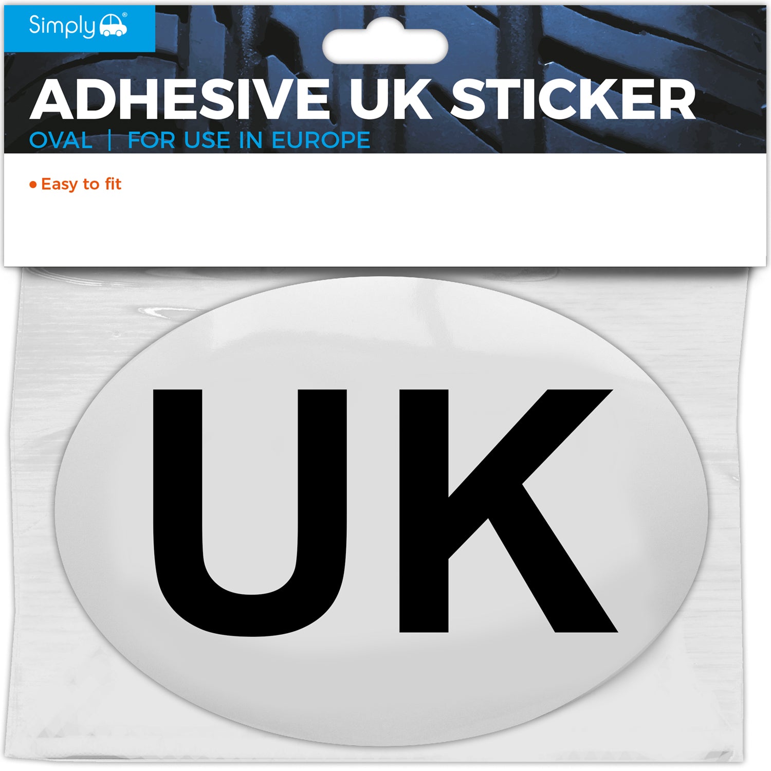 Simply Auto Oval UK Adhesive Sticker