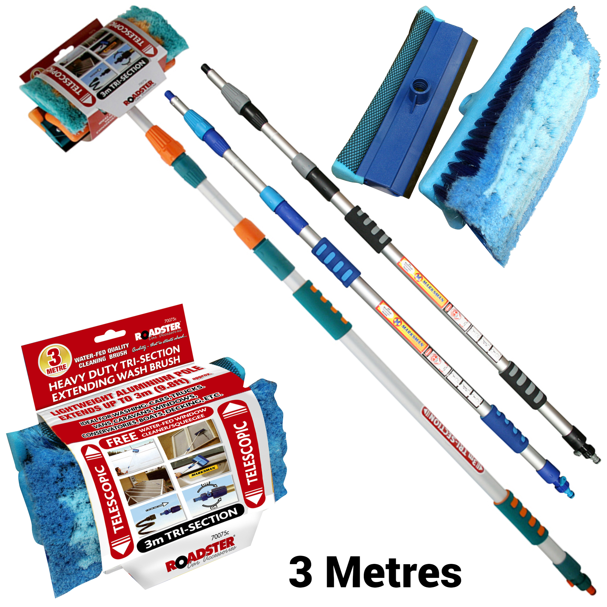 3M Ext. Car Wash Brush Telescopic W/Squeeze