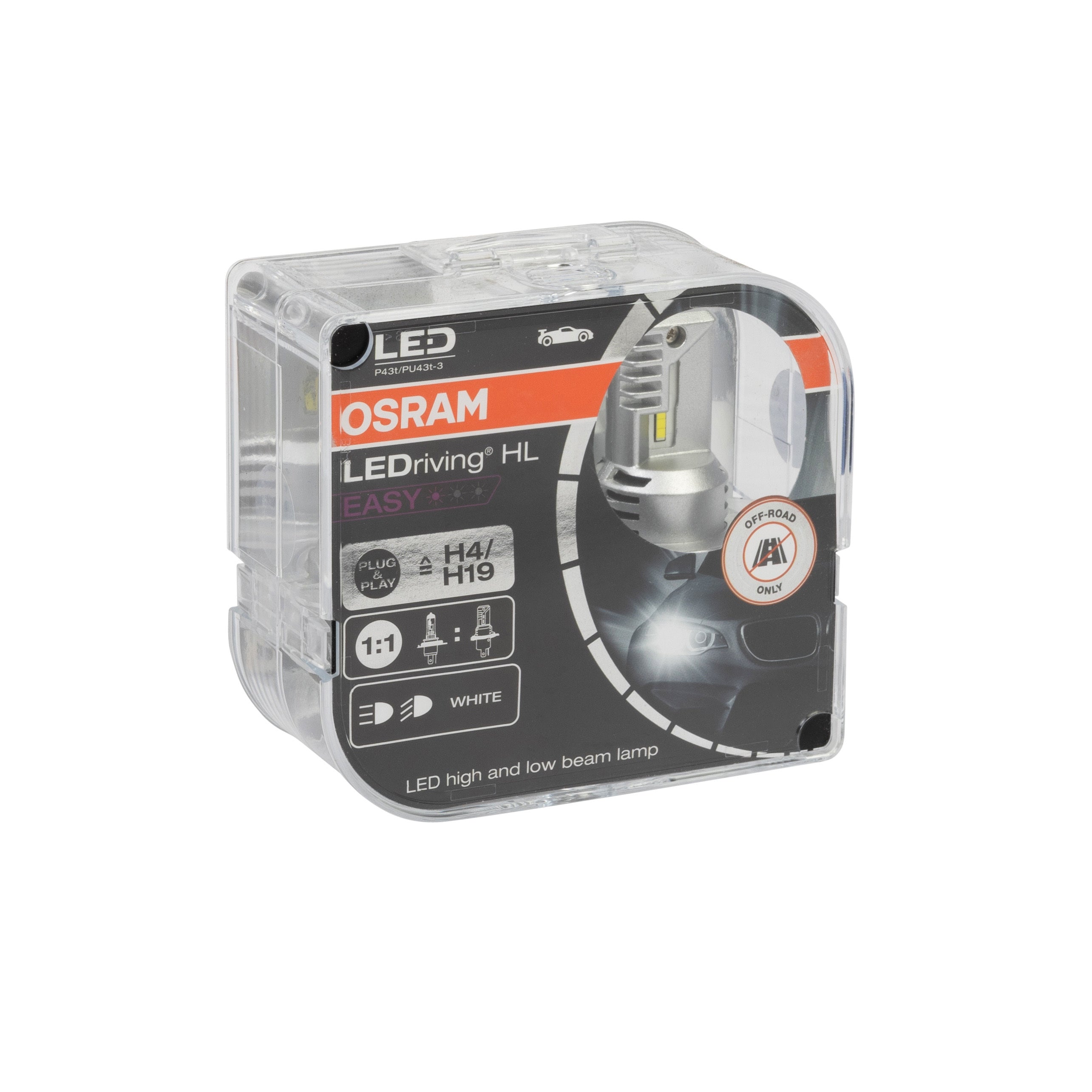 Osram Led H4/H19 HL Easy Led Driving (Twin Pack)