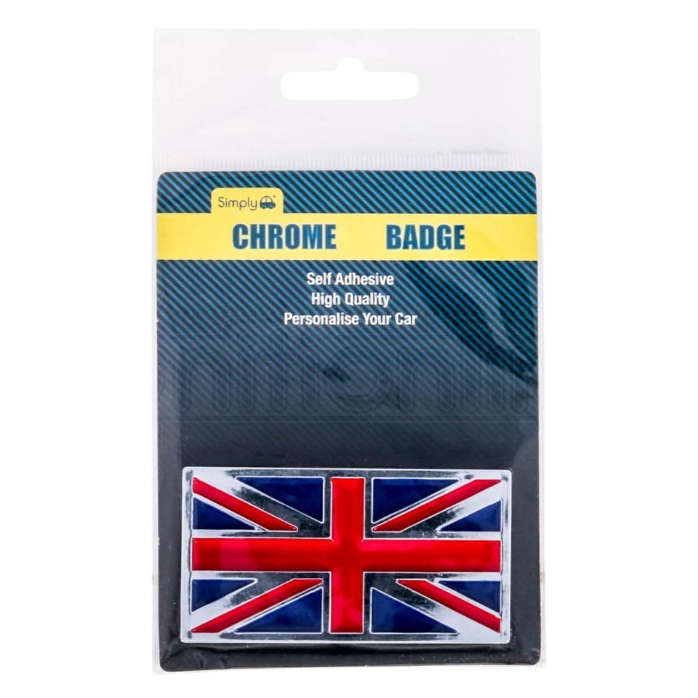 Simply Adhesive England Flag Chrome Badge