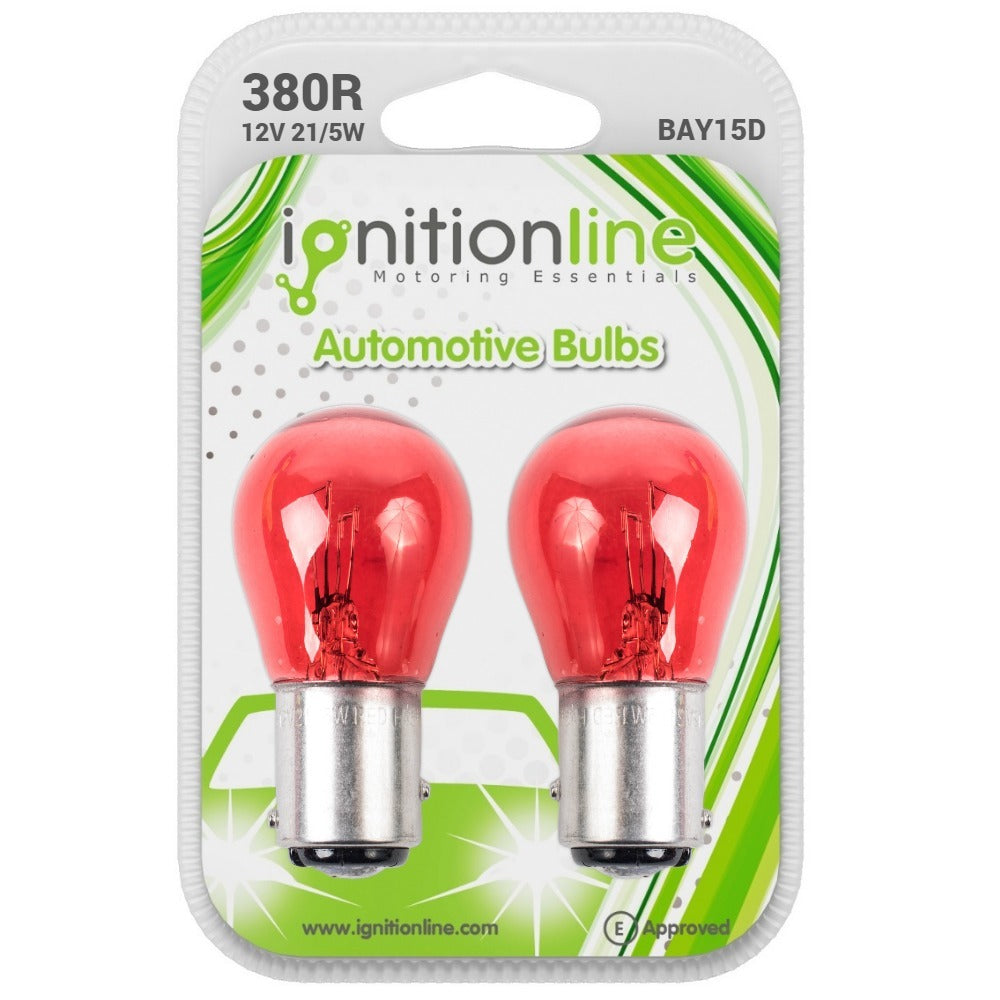 380 Red 12V P21/5W Bayonet Bulbs (Pack Of 2)