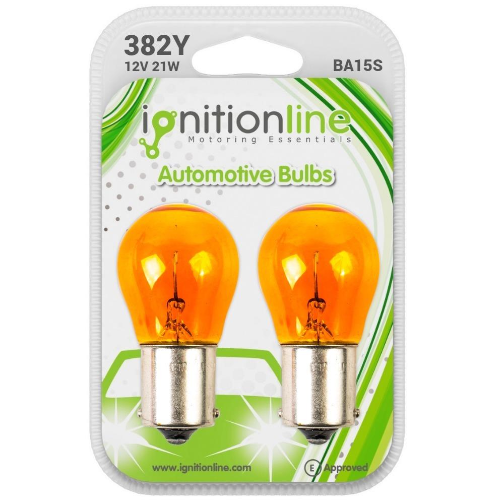 382 Amber 12V 21W Bayonet Bulbs (Pack Of 2)