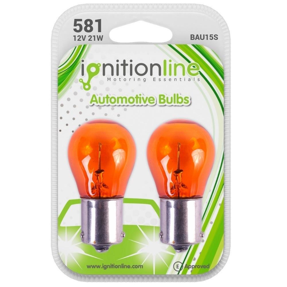 581 Amber 12V 21W Py21W Bayonet Bulbs (Pack Of 2)
