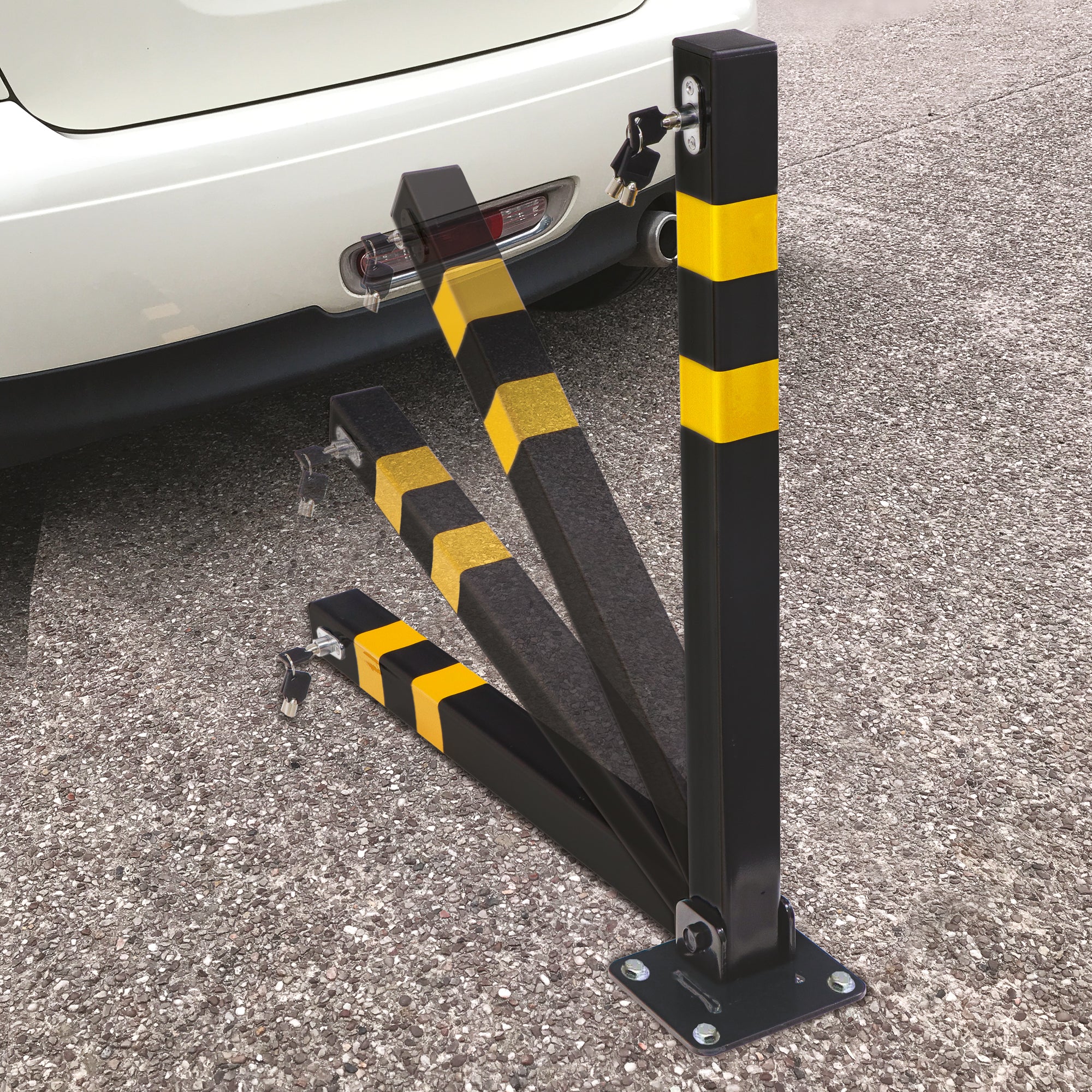 Streetwize Folding Parking Post (Square) W/ Bolts