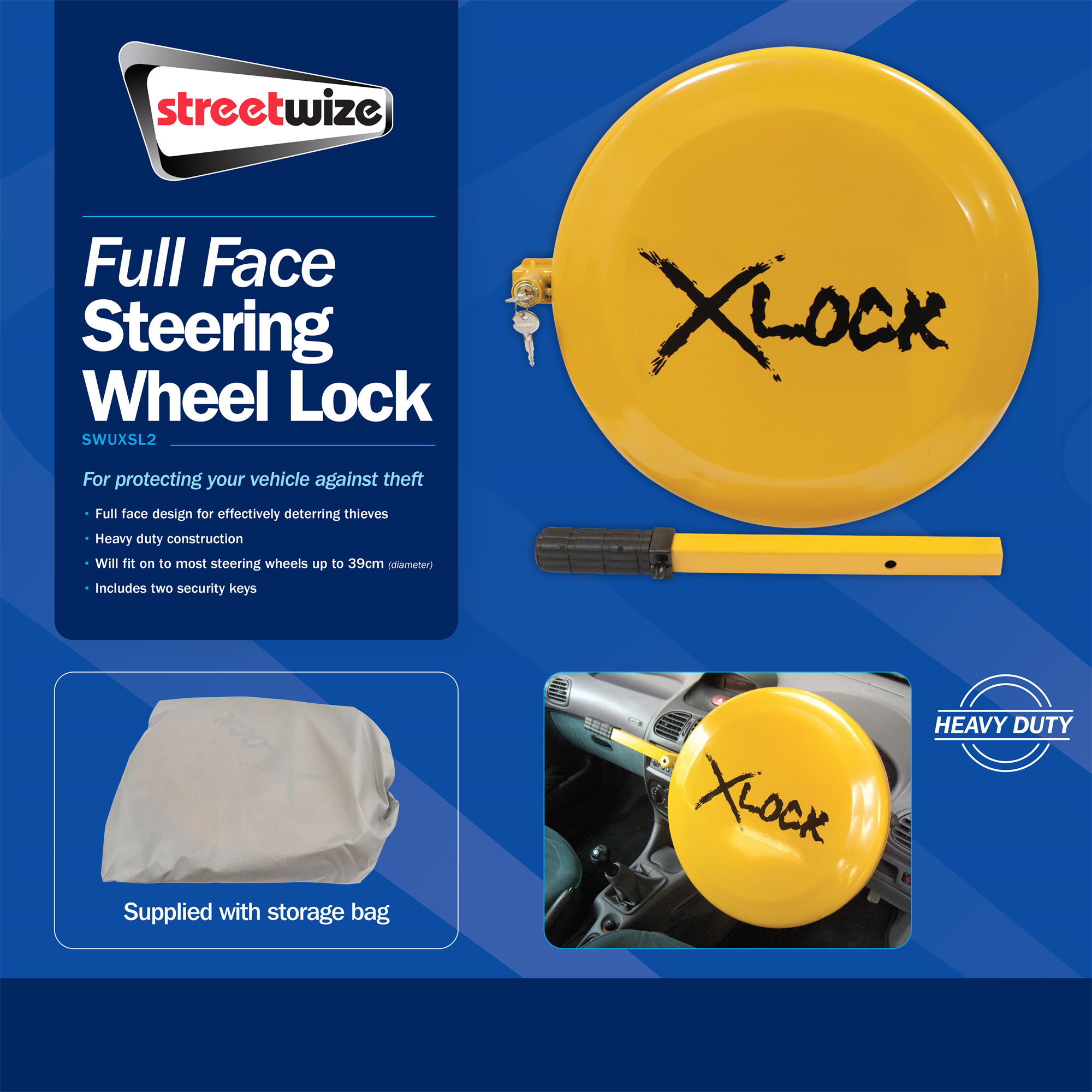 Full Face Steering Wheel Lock