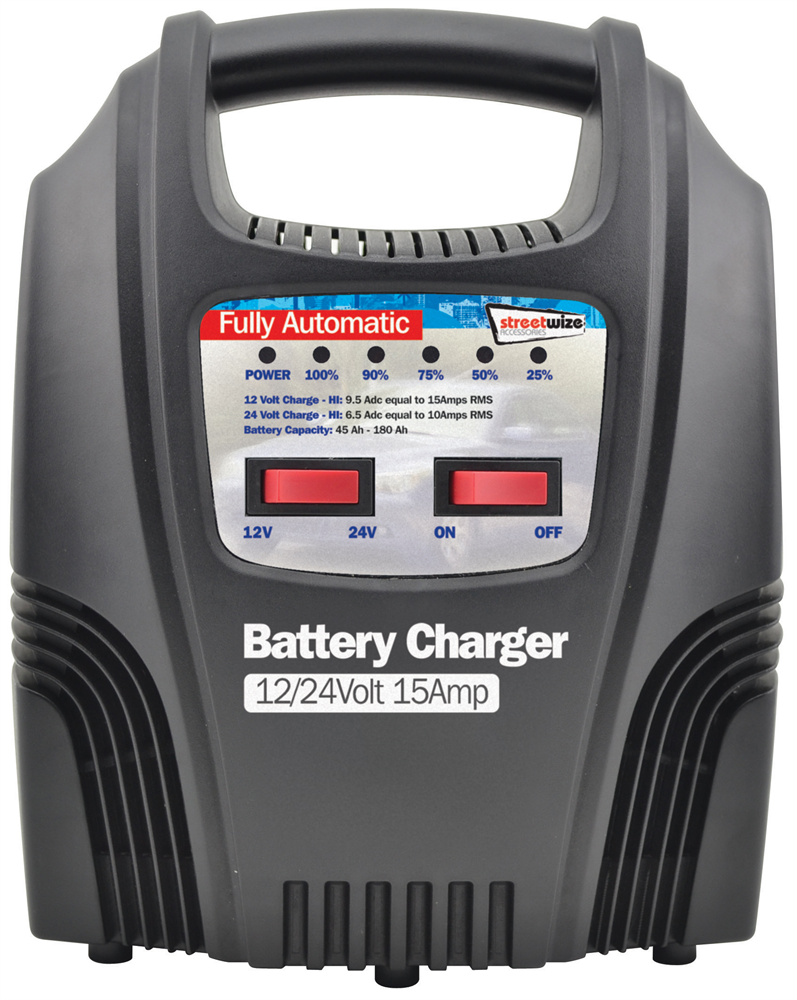 Streetwize Battery Charger Automatic Led 15Amp