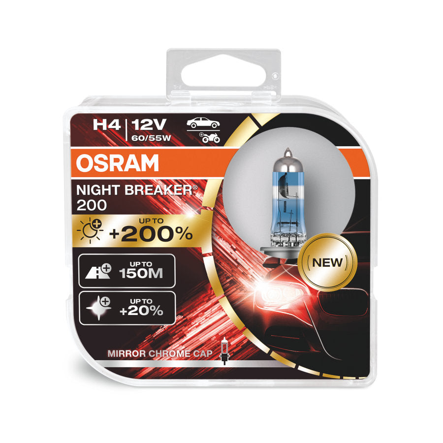 Osram Night Breaker H4 200 60/55W P43T Twin Pack