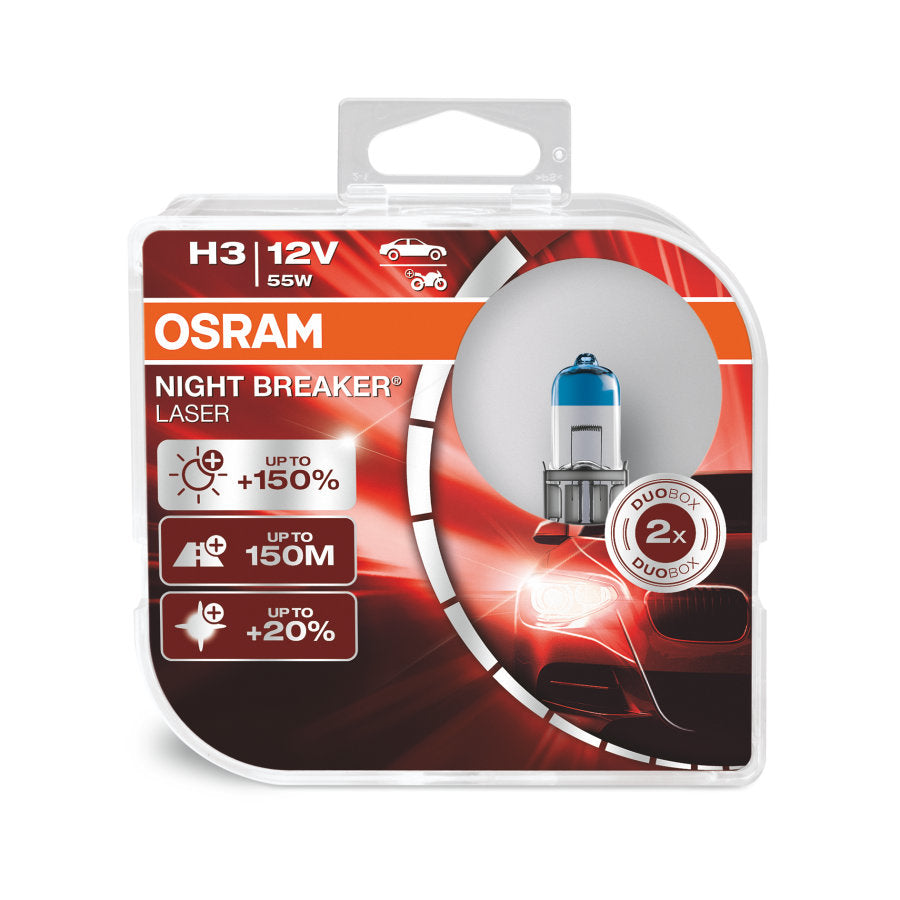 OSRAM H3 12V 55W Night Breaker Laser (Next Generation) - Twin Pack