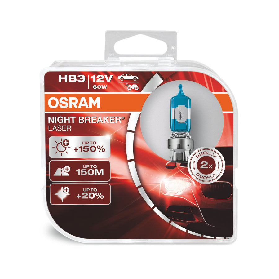 OSRAM HB3 Night Breaker Laser Next Generation 12V 60W Headlight Bulbs (Twin Pack)