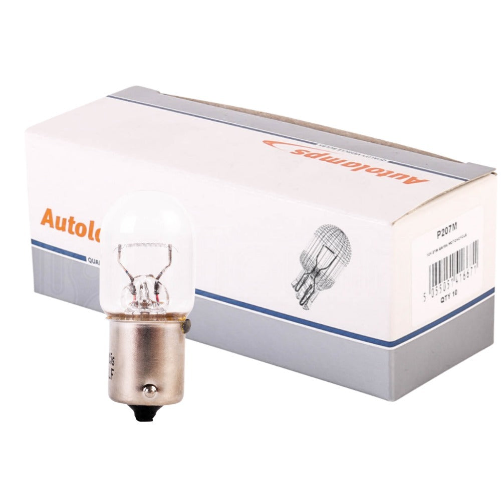 207M Motorcycle Replacement 12V 21W Side & Tail Light Bulbs (Pack Of 10)