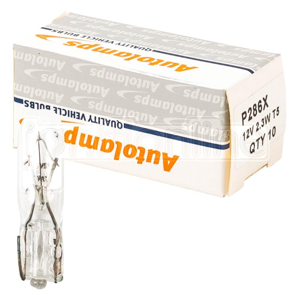 286X Replacement 12V 2.3W Dashboard & Panel Wedge Bulbs (Pack Of 10)