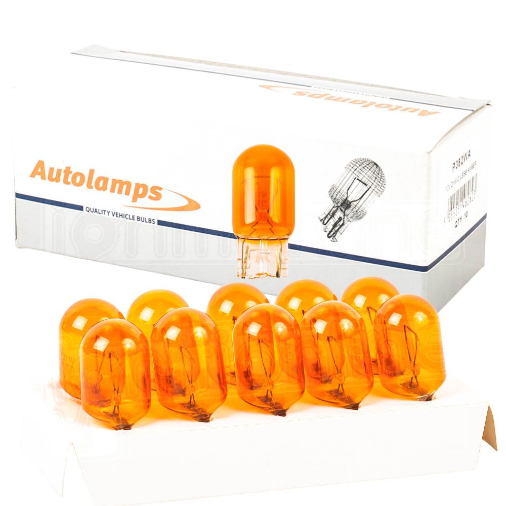 382Wa / 585 Amber 12V 21W Indicator Wedge Bulbs (Pack Of 10)