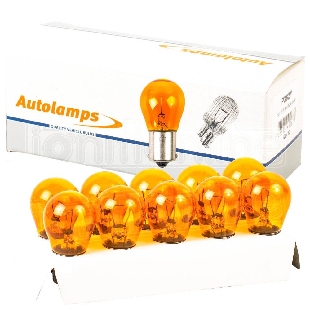 382 Amber 12V 21W Indicator Bayonet Bulbs (Pack Of 10)