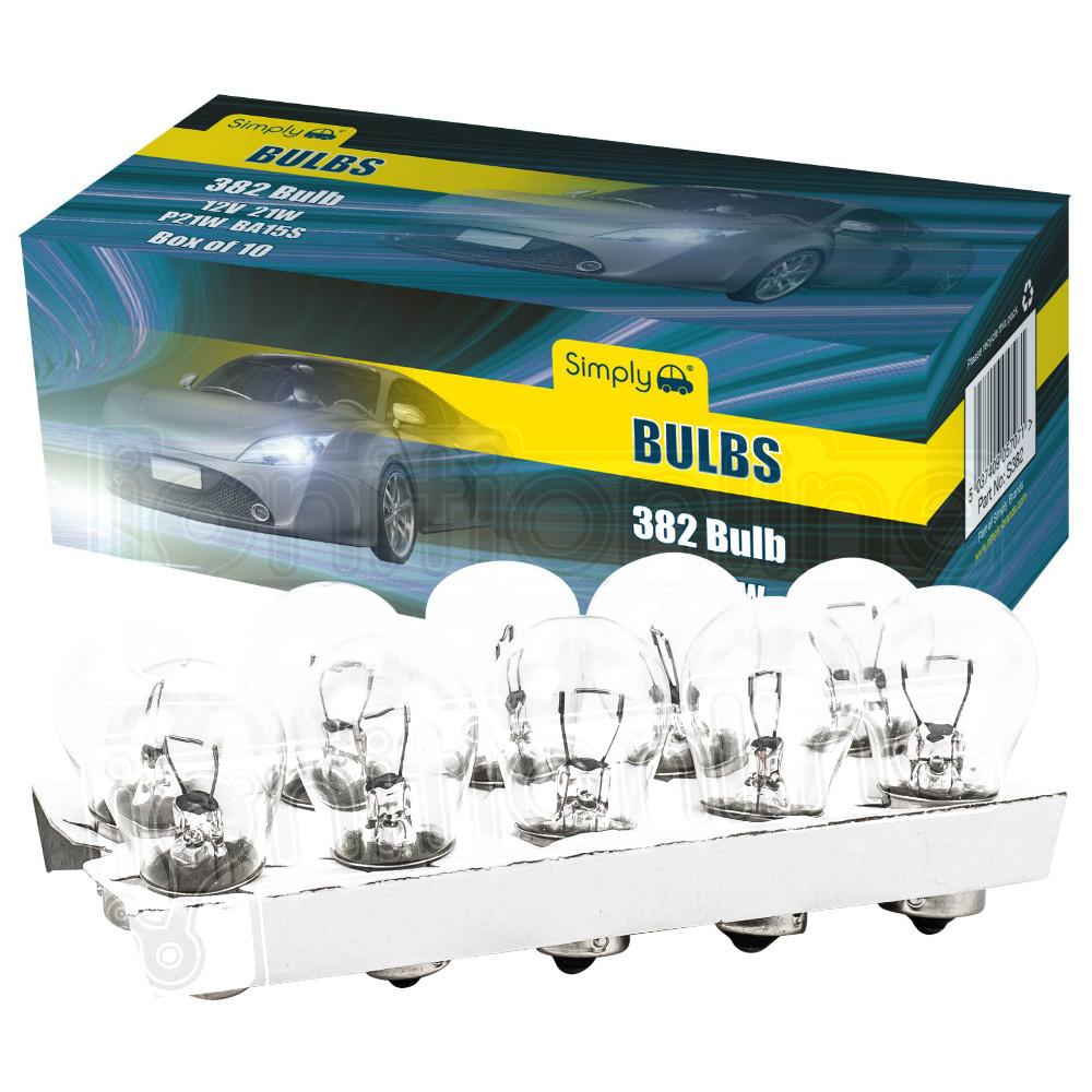 10pk P21W S382 Auxiliary Bulbs 12V 21W BA15S