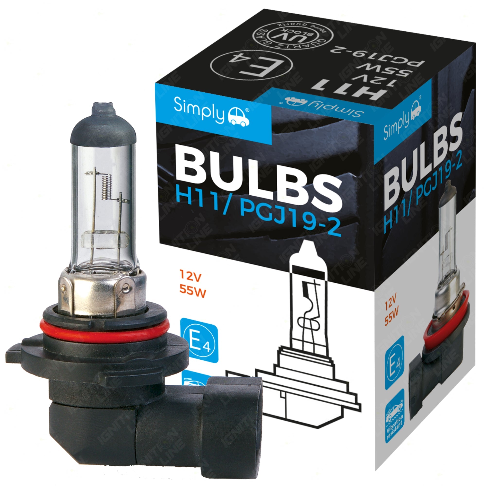 H11 12V 55W Halogen Headlight Bulb