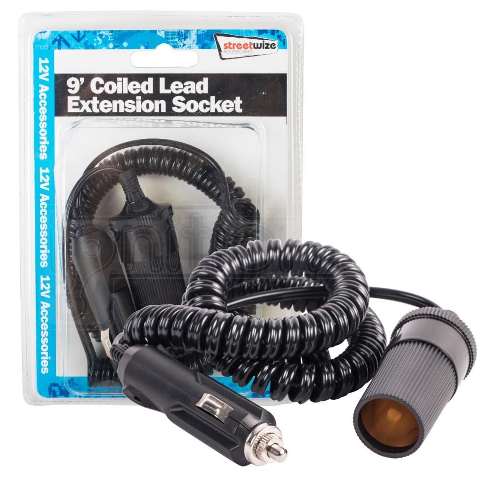 9 Foot Coiled Lead Extension Socket